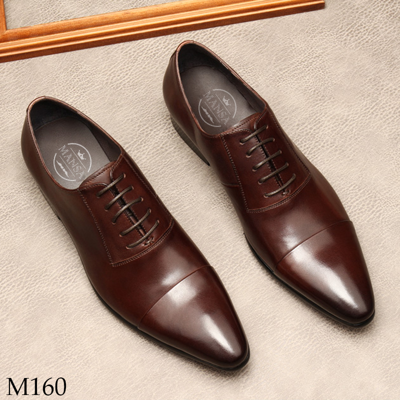 Giày tây nam da bò cao cấp màu nâu M160
